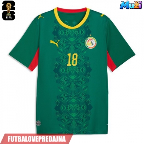 Lacne Muži Futbalové dres Senegal Ismaila Sarr #18 MS 2026 Krátky Rukáv - Preč